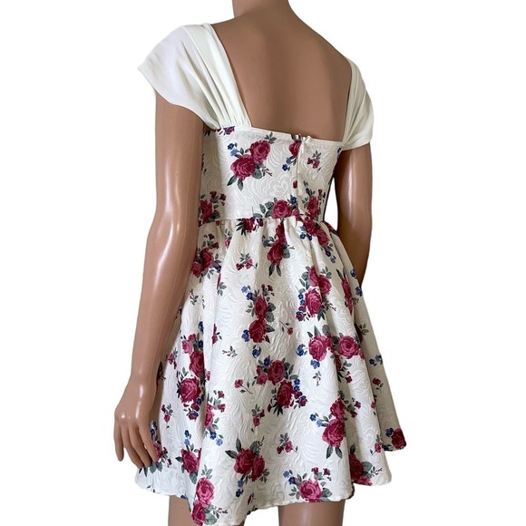 Women's Dress Floral Print Off Shoulder Lace Up Front peasant corset top SZ S - Picture 5 of 10